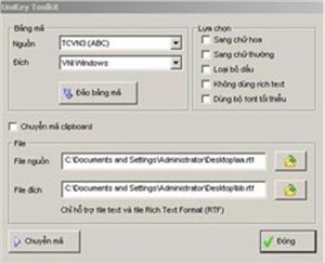 Cách chuyển mã văn bản với Unikey