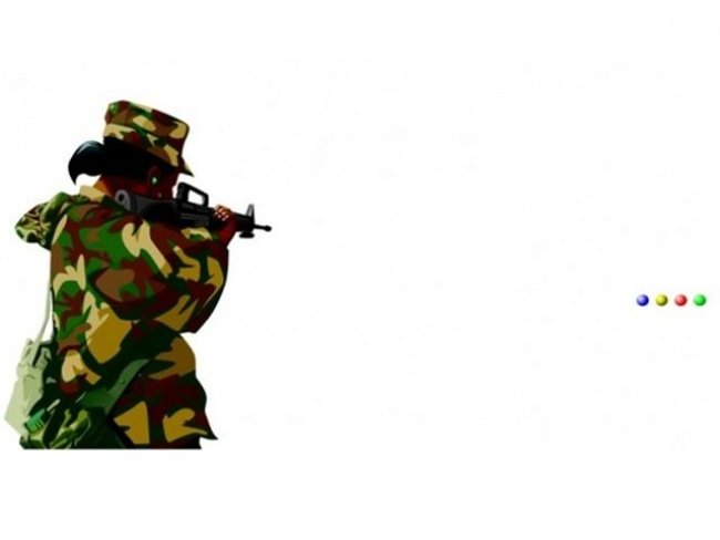 Theo bạn, hướng nhắm của khẩu súng ở đâu?