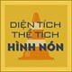 Công thức tính diện tích xung quanh hình nón, diện tích toàn phần hình nón, thể tích hình nón, V nón