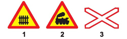 Biển nào báo hiệu đường sắt giao nhau với đường bộ không có rào chắn?