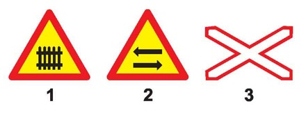 Câu hỏi 11: Biển nào báo hiệu nguy hiểm giao nhau với đường sắt?