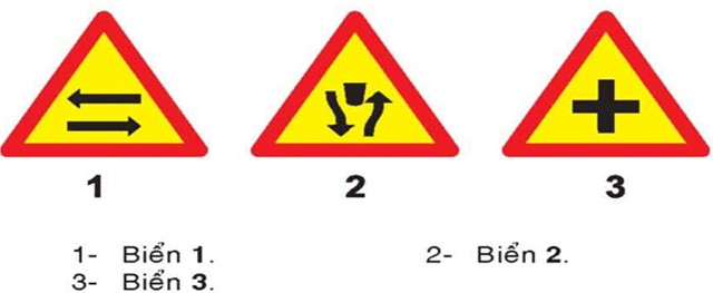 Câu hỏi 18: Biển nào báo hiệu giao nhau với đường hai chiều?