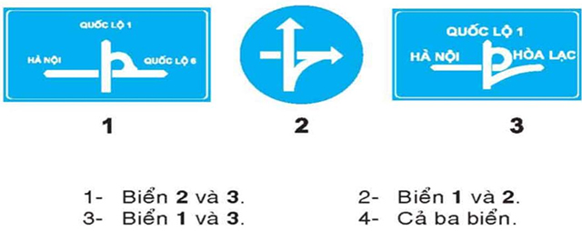 Câu hỏi 21: Biển nào báo hiệu cầu vượt liên thông?