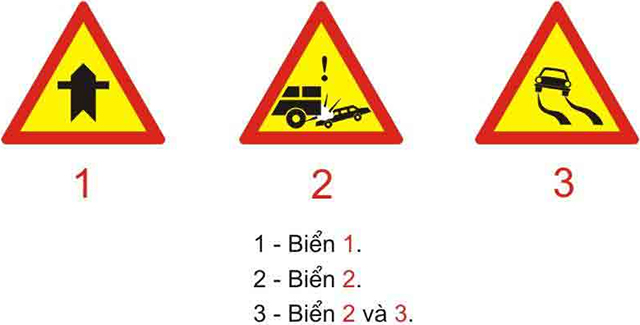 Câu hỏi 23: Biển nào báo hiệu đoạn đường hay xảy ra tai nạn?