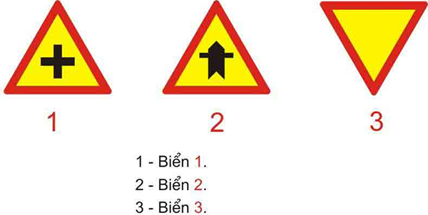 Câu hỏi 19: Biển nào báo hiệu giao nhau với đường không ưu tiên?
