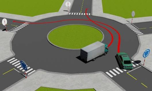 Câu hỏi 1: Xe nào phải nhường đường trong trường hợp này?