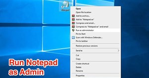 Cách mở Notepad với quyền admin