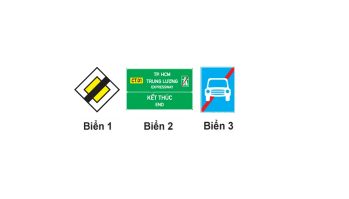 Câu số 23: Biển nào báo hiệu kết thúc đường cao tốc ?