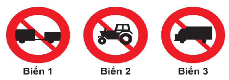 17. Biển nào cấm máy kéo?
