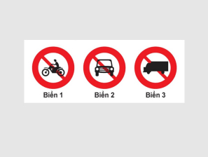 Câu số 15: Biển nào báo hiệu cấm xe mô tô ba bánh đi vào ?