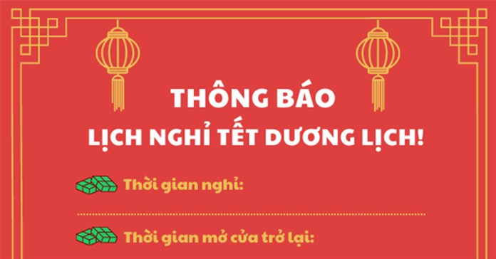 Cách tạo banner thông báo lịch nghỉ Tết