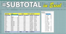 Hàm SUBTOTAL: Tính tổng giá trị danh sách đã lọc trong Excel
