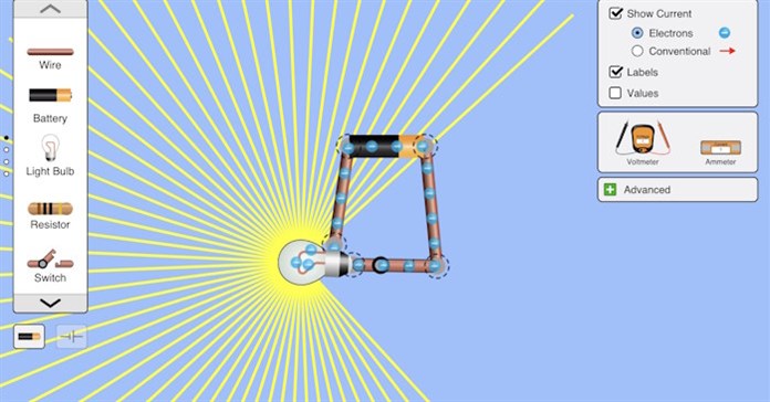 Trang web sở hữu hàng trăm thí nghiệm mô phỏng cho thầy cô giáo