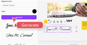 Hướng dẫn tạo chữ ký bằng AI Signature trên Canva