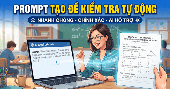 Mẫu prompt tạo đề kiểm tra cho các môn học